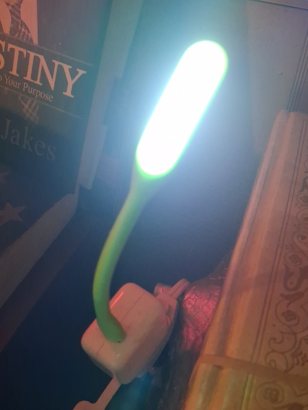Flexible Green USB LED Clip-On Book Light